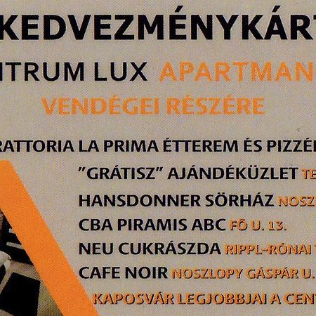 Centrum Lux Apartman Капошвар Екстер'єр фото