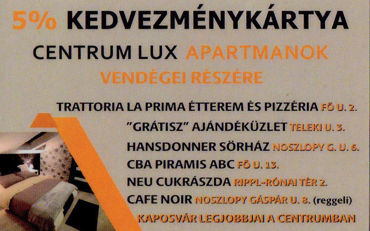 Centrum Lux Apartman Капошвар Екстер'єр фото